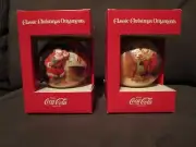 Coca Cola Coke glass ornaments by Corning (Qty 2)