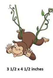 Curious George Wall Decal Hanging Vine Monkey Vinyl Sticker Peel Stick Art Decor