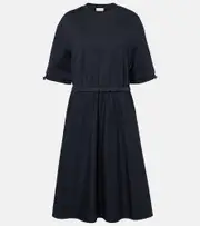 [Moncler] Moncler Cotton midi dress UK 8 black