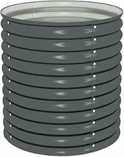 vidaXL Steel Garden Raised Bed - Grey Galvanised Steel Plant Pot - 80 x 80 x 81 cm - DIY-Ready Planter for Outdoor Spaces