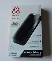 ZAGG InvisibleShield Privacy 360 Glass Screen Protector for Apple iPhone 16 / 15