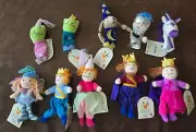 Finger Follies set of 9 finger puppets NWT fairy princess prince frog unicorn ++