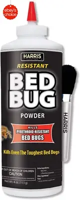 Bed Bug Killer Powder 4Oz Safe Effective Pest Control Includes Brush