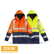 Mens Orange Flame Arc Rated Antistatic Waterproof Lining Modacrylic Jacket