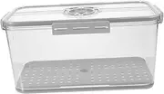 GLEAVI Box Crisper White Bread Bin Storage Containers with Lids Food Organizer Drain Canisters Air Case Food Containers Fridge Lunch Loaf Bread Container Upright Silica Gel re-usable