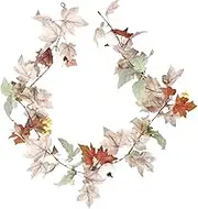 Zerodeko Artificial Maple Leaf Garland for Thanksgiving Decoration Faux Rattan Vine Swag for Indoor Outdoor Use Vibrant Colors Easy to Hang Fall