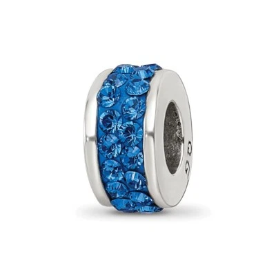 925 Sterling Silver Reflections Blue Double Row Preciosa Crystal Bead