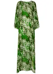 Bernadette Georgina Floral-print Velvet Maxi Dress - Green - 36 (UK8 / S) 36 (UK8 / S)