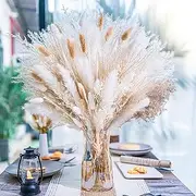 LeoLeozz Grass Decor Natural Dried Flowers | Boho Dried Floral Arrangement Centerpiece Table Decor Wedding Decor Rustic Decor