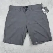 Travis Mathew Golf Shorts Men's Size 36 Grommet Grey Textured Stretch