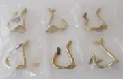 10 Double 3" Brass Coat Hooks NIP