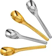 FUNNETOYU Stylish Stainless Steel Soup Spoons Deep Scoop for Easy Serving for Soups Stews Food Ergonomic Design for Comfortable Use