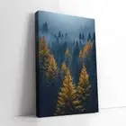 Framed Canvas Golden Starry Sky Blue Mountain Wall Art - Perfect for Living Room