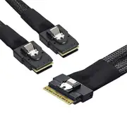PCI-E Ultraport Slimline SAS Slim 4.0 SFF-8654 8i 74pin to Dual SFF-8087 Mini...