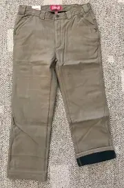 Coleman Fleece Lined Carpenter Work Pants Khaki Tan Stretch Men's Size 34 X 30