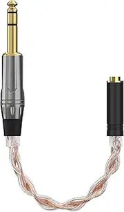 Geekria 6.35mm Stereo Male to 4.4mm Balanced Female Headphones Plug Adapter, 6N OCC Copper and Silverplated Upgrade Conversion Audio Dongle Plug Cord for Hi-Resolution, HiFi Headset (0.6ft)