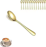 Berglander Gold Coffee Spoons Set of 12, Titanium Gold Plated 13.5CM Stainless Steel Small Spoons, Demitasse Espresso Spoons Mini Coffee Spoons for Dessert, Appetizer, Sugar
