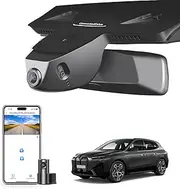 Front 4K & Rear 1080p Dash Cam Custom for BMW iX 2022 2023 2024 2025, M60 xDrive50, OEM Style, 2160P UHD Video, WiFi & APP, GPS, 128GB Card