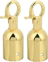 2 Pcs Cord End Stopper with Hook Rope End Caps for Secure Attachment Elegant Design for Barrier Ropes Versatile Use Various Scenarios Golden Finish