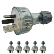 5 x 15A plug 3 Pin Male Extension Lead Plug - 240V 15 Amp Australian Power Bulk