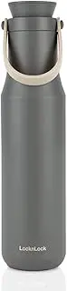 [LocknLock] Metro Bottle Double-Wall Insulated Stainless Steel with Silicone Handle, 24 oz, Gray