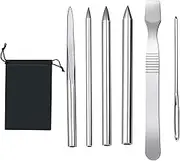 6PCS Paracord Needle Set - Paracord FID Tools - Stainless Steel Sewing Needles - DIY Bracelet Splicing Kit - Lacing Weaving Decoration (Silver)