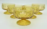 VINTAGE 5 anchor hocking honey gold lido stemware 7oz sherbert glasses NOS (PH)