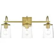 Living District LD7313W24BRA Avani 3 Light 24 inch Brass Bath Sconce Wall Light