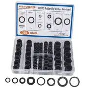 725 Pieces Rubber Flat Washer Gasket Assortment, Buna-N 70A, 8 Sizes, for
