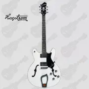 HAGSTROM VIKWHT VIKING SEMI-HOLLOW BODY ELECTRIC GUITAR IN WHITE WITH CASE