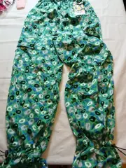 Women's Utility Jazz Dot Green Cargo Pants - DVF for Target Size XXS