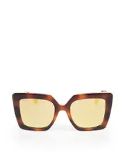 Brown Mirrored Square Sunglasses