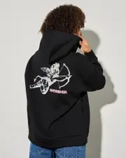 [Worship Supplies] Worship Supplies Women's Cherub Box Fit Hoodie in Black Size 10 10 Black