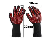 BBQ Gloves, Heat Resistant, Insulated Fire Resistant Silicone Oven Gloves for Cooking, Grilling