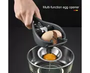 Uedai Egg Opener Detachable Filter Convenient Lightweight Kitchen Egg Scissors Egg White Separator - Black
