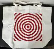 Target Bullseye Canvas Tote Bag – White Reusable Shopping Bag, 16x20x8