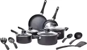Durable Non-Stick 15-Piece Cookware Set in Elegant Black for Everyday Cooking