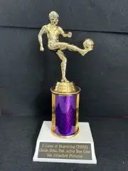 Ball Launcher Soccer Male Player Trophy With 3” Post. (Please See All Photos)