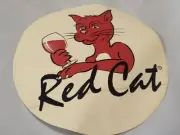 RED CAT Wine 6 in Sticker Lable Hazlitt's Red Cat Cellars, Naples NEW YORK