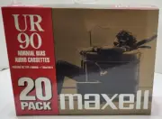 Brand New Sealed Box Maxell UR90 Audio Cassette Normal Bias 20 Pack 90 minutes