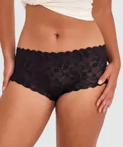 Smooth Lace Full Brief - Black