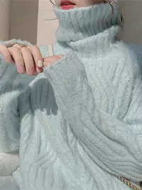 在飛比找樂天市場購物網優惠-高領麻花毛衣女秋冬慵懶風設計感小眾早秋短款上衣2021年新款
