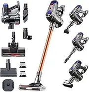 6-in-1 Lightweight Vacuum Self-Standing, 11kPa Cordless Vacuum Cleaner with Powerful Suction, Stick Vacuum Cleanerand with 6x2000 mAh Battery for Carpet and Hard Floor Pet Hair