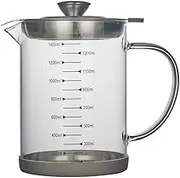 Transparent Glass Oil Filter Jug with Scale, Kitchen Grease Separator Oil Reservoir with Fine Mesh Filter Borosilicate Glass Oil Jug, Household Gadgets.