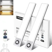 12 Inch 2 Pack Motion Sensor Under Cabinet Light Wireless with Remote and Timer, 86 LEDs Rechargeable Dimmable Under Counter Lights for Closet, Hallway, Wardrobe, Kitchen, Magnetic LED Night Lights