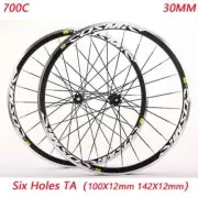 700C Disc Brake Road Bike Wheelset 3-jaw HG Tower Base for 7-12 Speed 24 Holes