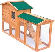 Outdoor Large Rabbit Hutch Small Animal House Pet Cage Wood,Small Animal Habitats & Cages 15KG-170162