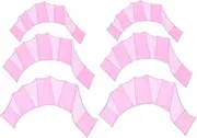uxcell Silicone Swimming Gloves, 3 Pair Webbed Swim Gloves Finger Frog Type Water Resistance Gear Paddle Fins for Aquatic Training, Pink, S/M/L