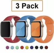 3Pack Silicone Sport Band Strap For Apple Watch 49 40 42 44mm 8 7 6-1 iWatch SE