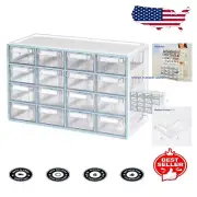 Portable 16-Drawer Storage Organizer with Adjustable Dividers - Blue Design